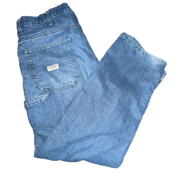 Men's Y2K Wrangler lined carpenter work jeans.  Insulated fleece cargo pants - Picture 6 of 7